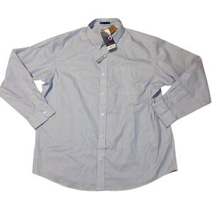 NWT‎ Duluth Trading Company Magna Ready Relaxed Fit Stripes Button Shirt XL Blue
